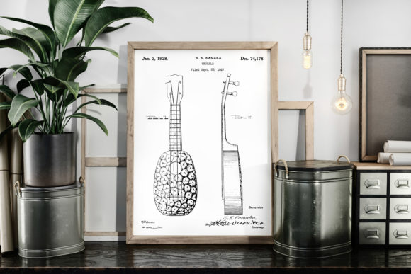 Download Ukulele 1928 Vintage Patent Art Poster - Premium Bundle